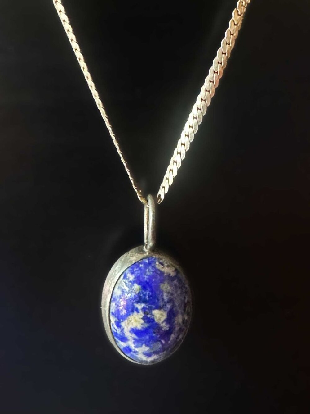 Vintage Hand-Forged Toronto Sterling Silver Bancroft Sodalite Pendant | 1970s
